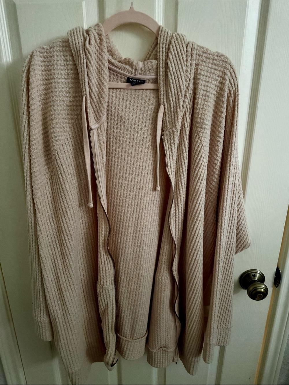 Torrid Waffle Knit Hoodie - Beige